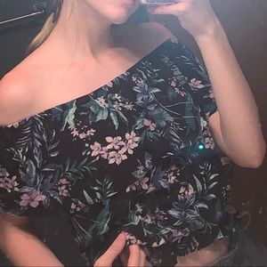 Floral off the shoulder shirt